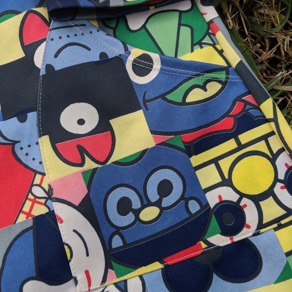 Cartoon faces print A-line dress XL (stains) - Picture 5 of 6